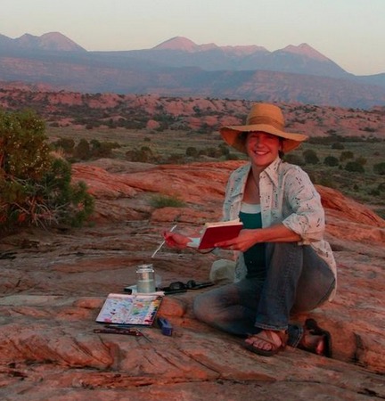 Katrina Lund sketching in the park. Photo Courtesy: Katrina Lund