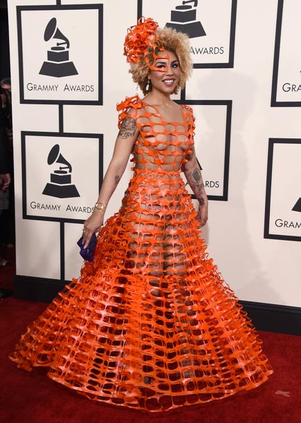 Joy Villa llega a la 57a entrega de los Grammy en el Staples Center el domingo 8 de febrero de 2015 en Los Angeles. (Foto Jordan Strauss/Invision/AP)