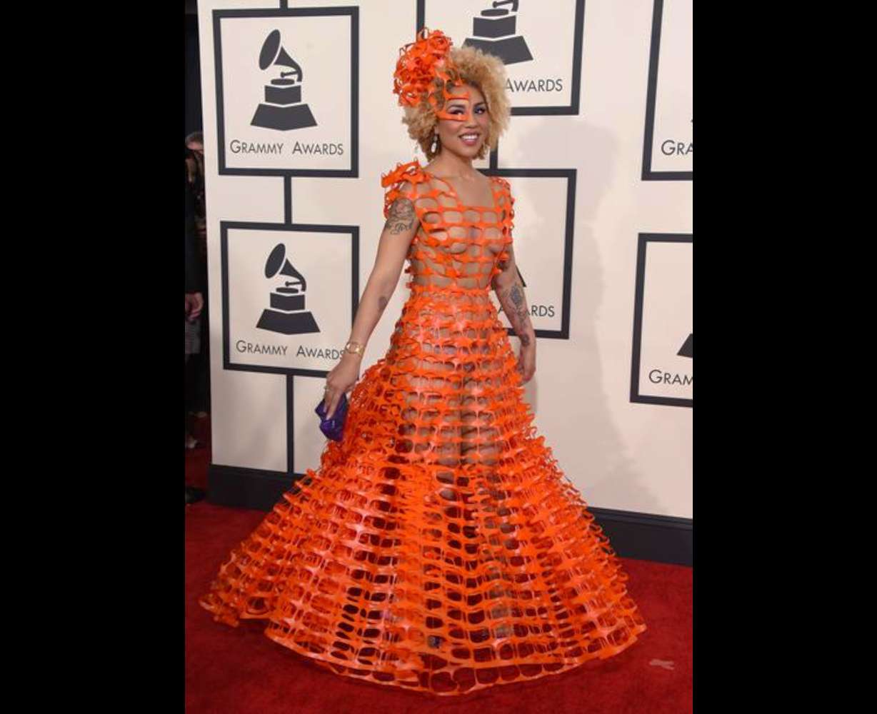 Joy Villa llega a la 57a entrega de los Grammy en el Staples Center el domingo 8 de febrero de 2015 en Los Angeles. (Foto Jordan Strauss/Invision/AP)