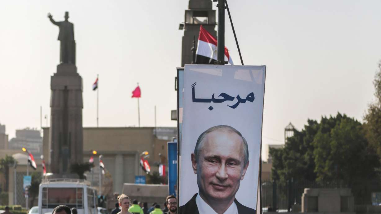 Russian President Vladimir Putin in Egypt to meet leader