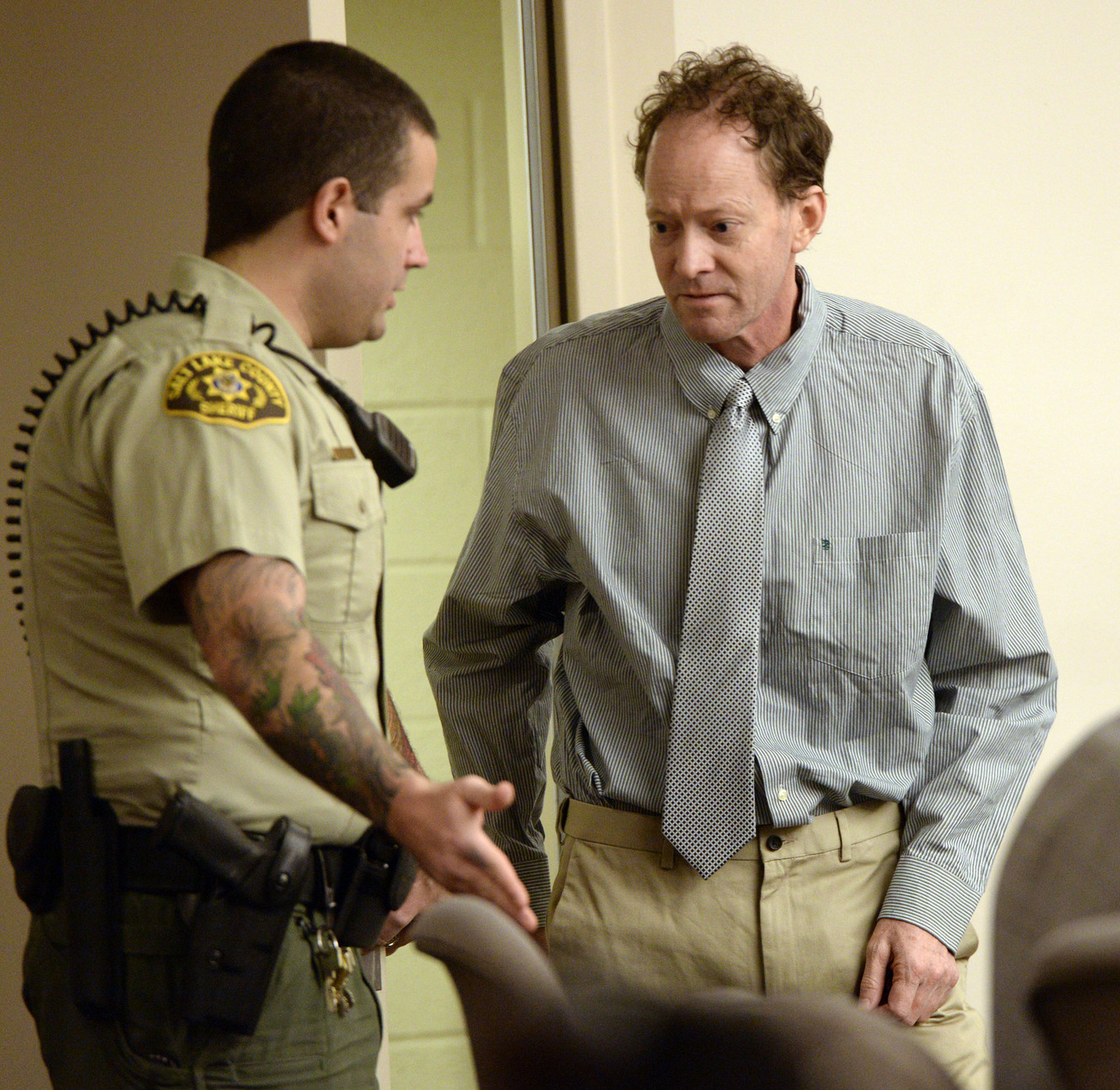 John Brickman Wall, 51, enters 3rd District Court Wednesday Feb. 18 for a four-week trial. He's accused of killing his former wife and Utah pediatrician Uta von Schwelder. Wall has pleaded not guilty to first-degree felony counts of murder and aggravated burglary in connection to Uta von Schwedler's death at her Sugar House home in 2011. (Photo: Al Hartmann/Pool photo)