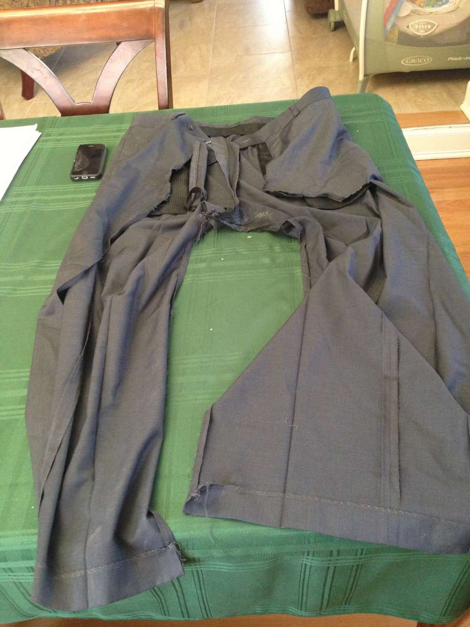 Erik Johnson said his iPhone exploded in his pants, melting the edges of his pocket shut. (Credit: CNN)