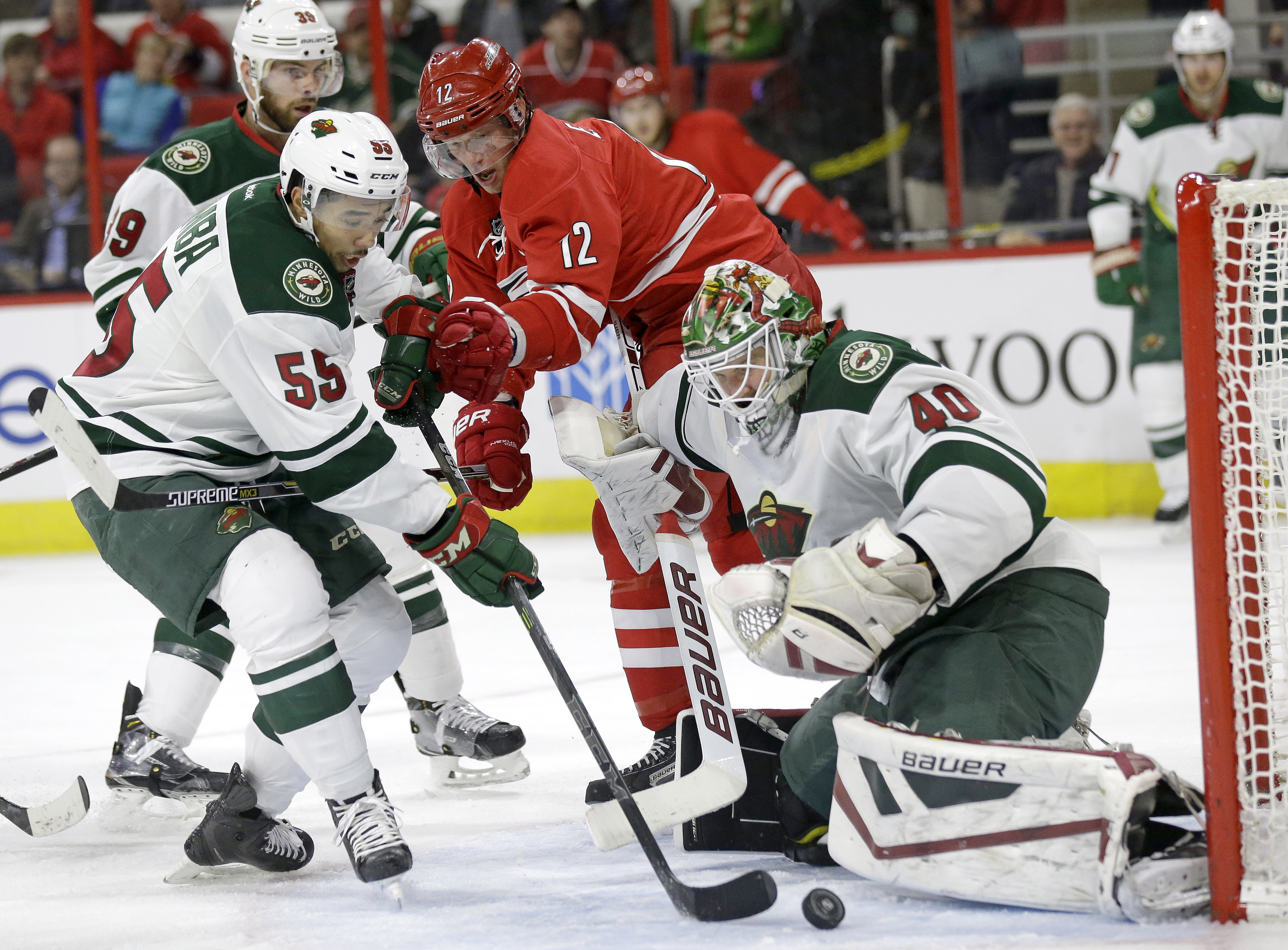 Wild beat Hurricanes 3-1, 5th straight win