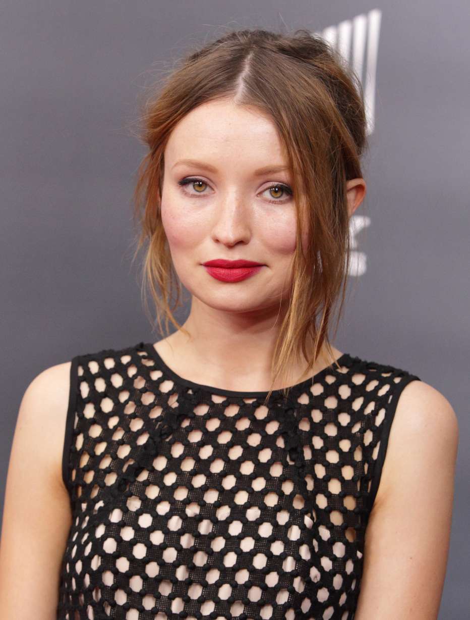 Actress Emily Browning arrives for the world premiere of "Fury" at the Newseum on Wednesday, Oct. 15, 2014, in Washington D.C. (Photo by Owen Sweeney/Invision/AP)