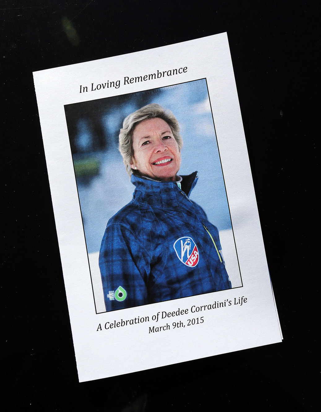 A program for the funeral service for Deedee Corradini at Wasatch Presbyterian Church in Salt Lake City, Monday, March 9, 2015. (Photo: Ravell Call, Deseret News)