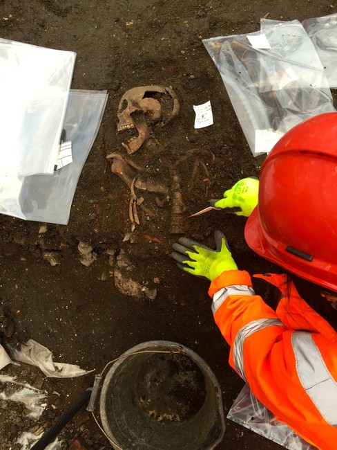 "And what we want to be able to find out, from sampling the graves of that date, is why that is. And what it is about the bacteria that causes bubonic plague that suddenly changed at that point." Jay Carver, Crossrail's lead archaeologist (Photo: www.crossrail.co.uk)