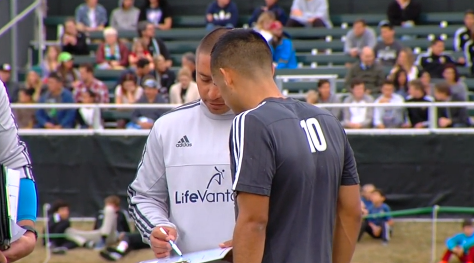 Former RSL coach Freddy Juarez during his assignment in the inaugural season of second-division side Real Monarchs SLC with former player Ricardo Velazco. Juarez and RSL parted ways Friday, but general manager Elliot Fall unequivocally stated that the tenured coach was not fired.
