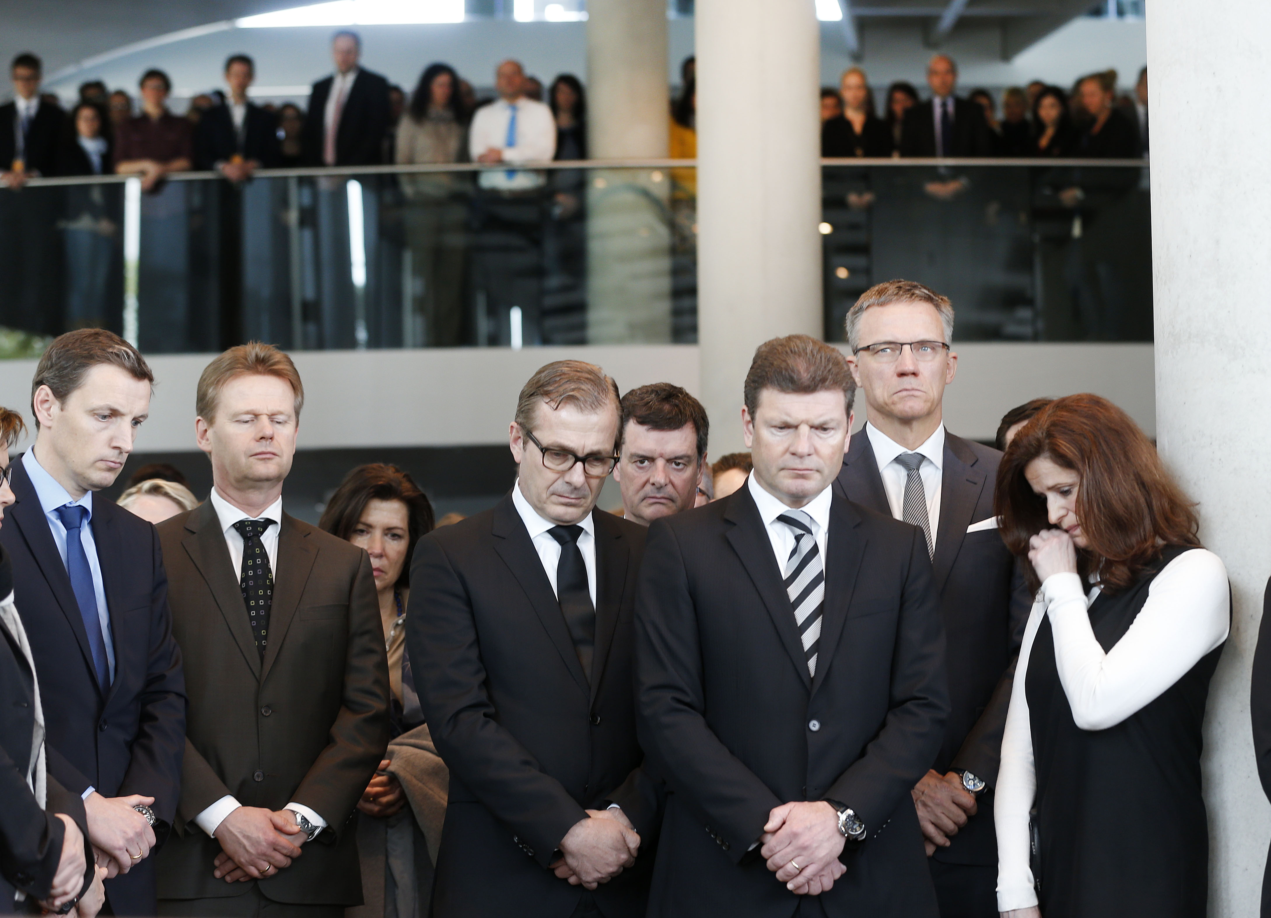 Lufthansa holds moment of silence for France crash victims