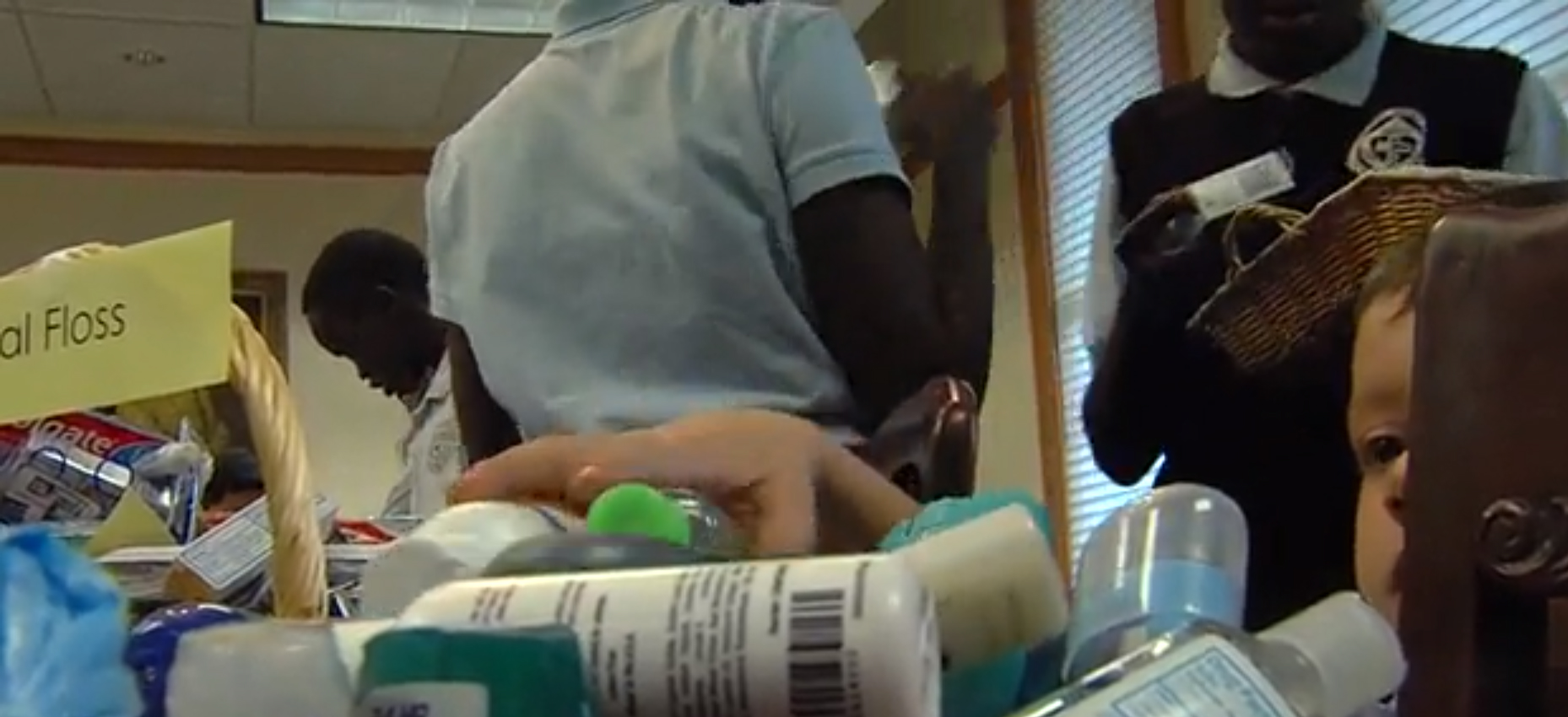 Students at Kearns-Saint Ann Catholic School have been gather goods to donate as a project for Lent. (KSL-TV)