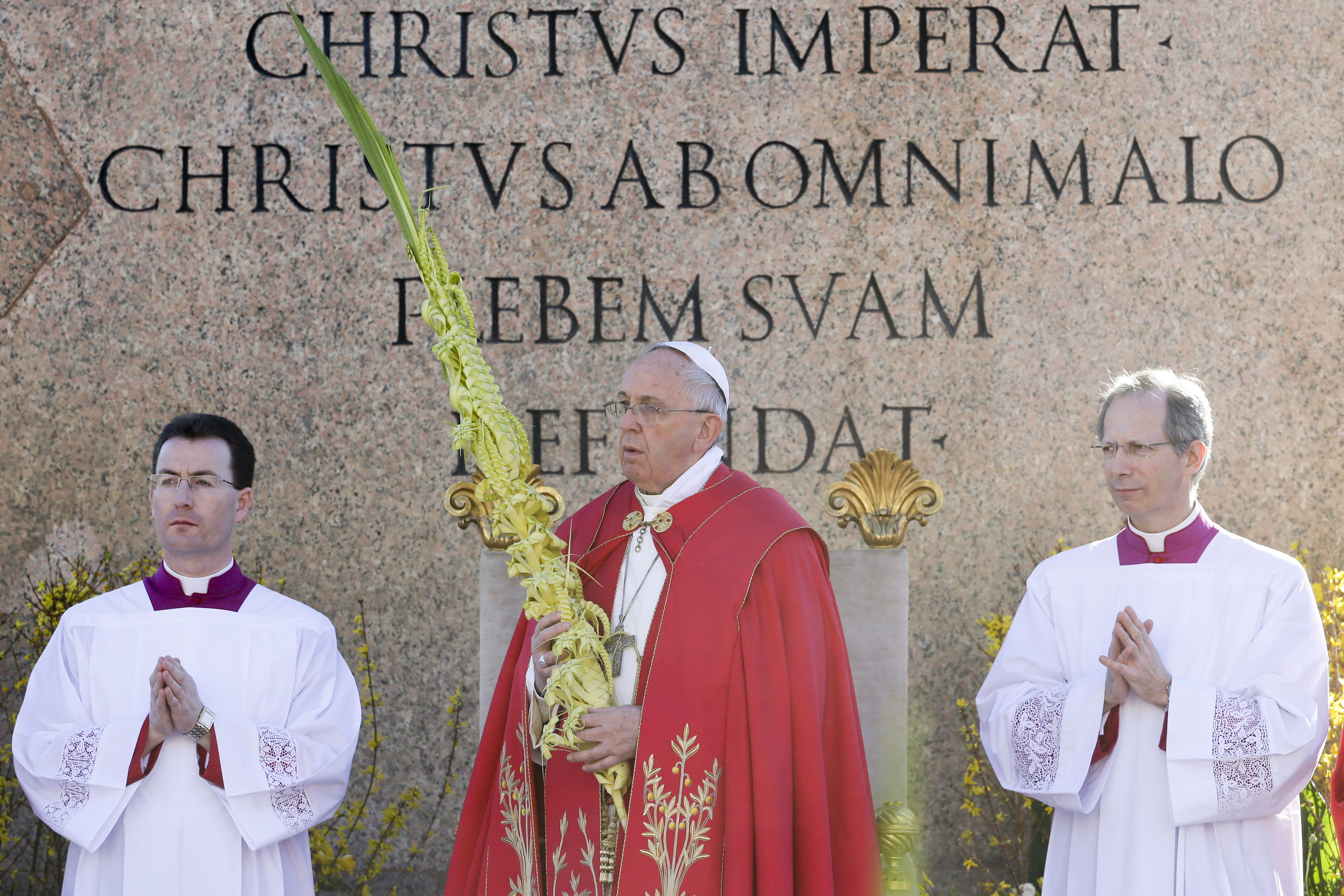Pope prays for plane crash dead during Palm Sunday Mass