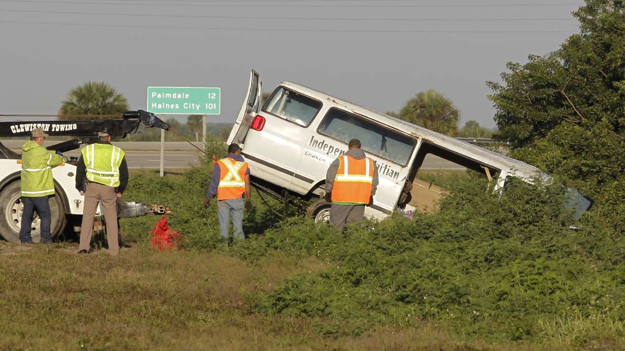 Church van crashes into canal, killing 8 and injuring 10