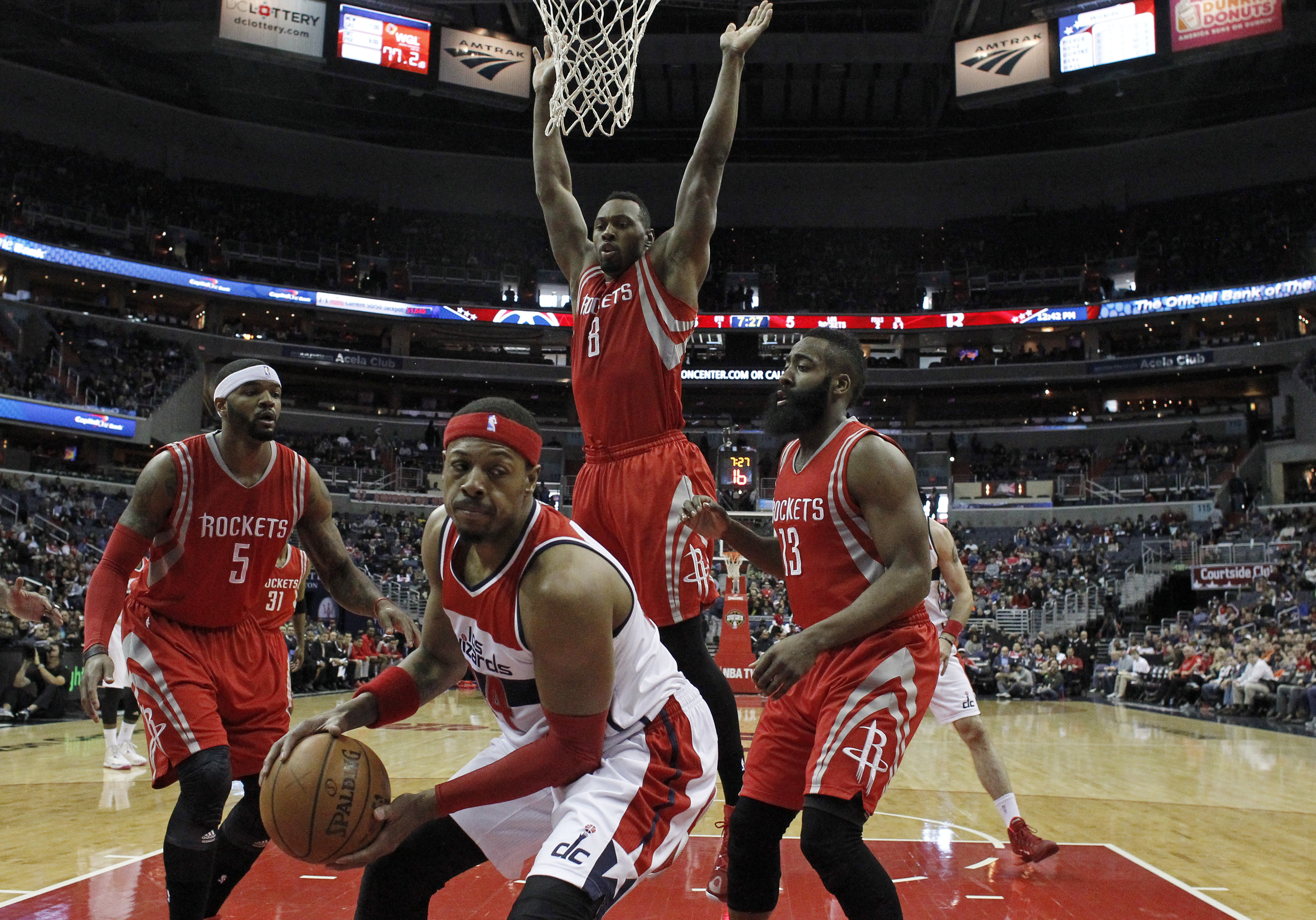 Pierce out for Wizards versus 76ers