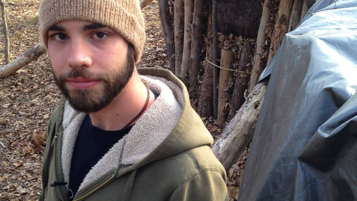 College senior gives new meaning to 'off-campus' with hut