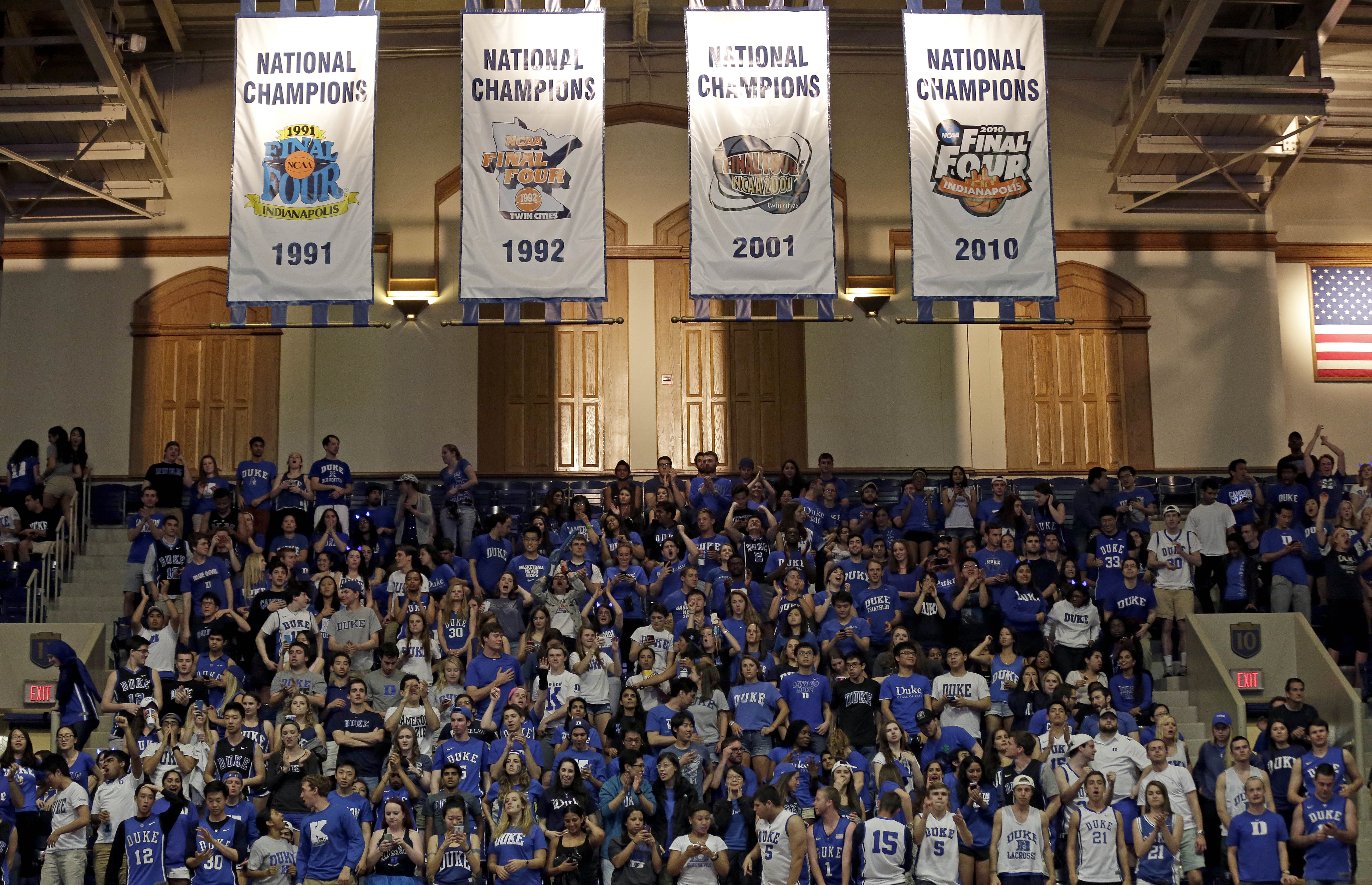 Duke students celebrate Blue Devils' 5th national title