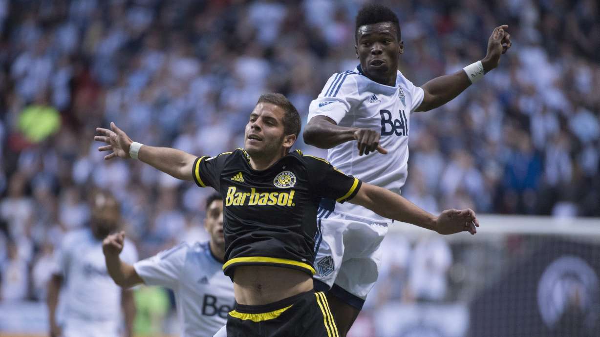 Whitecaps rally to tie Crew 2-2