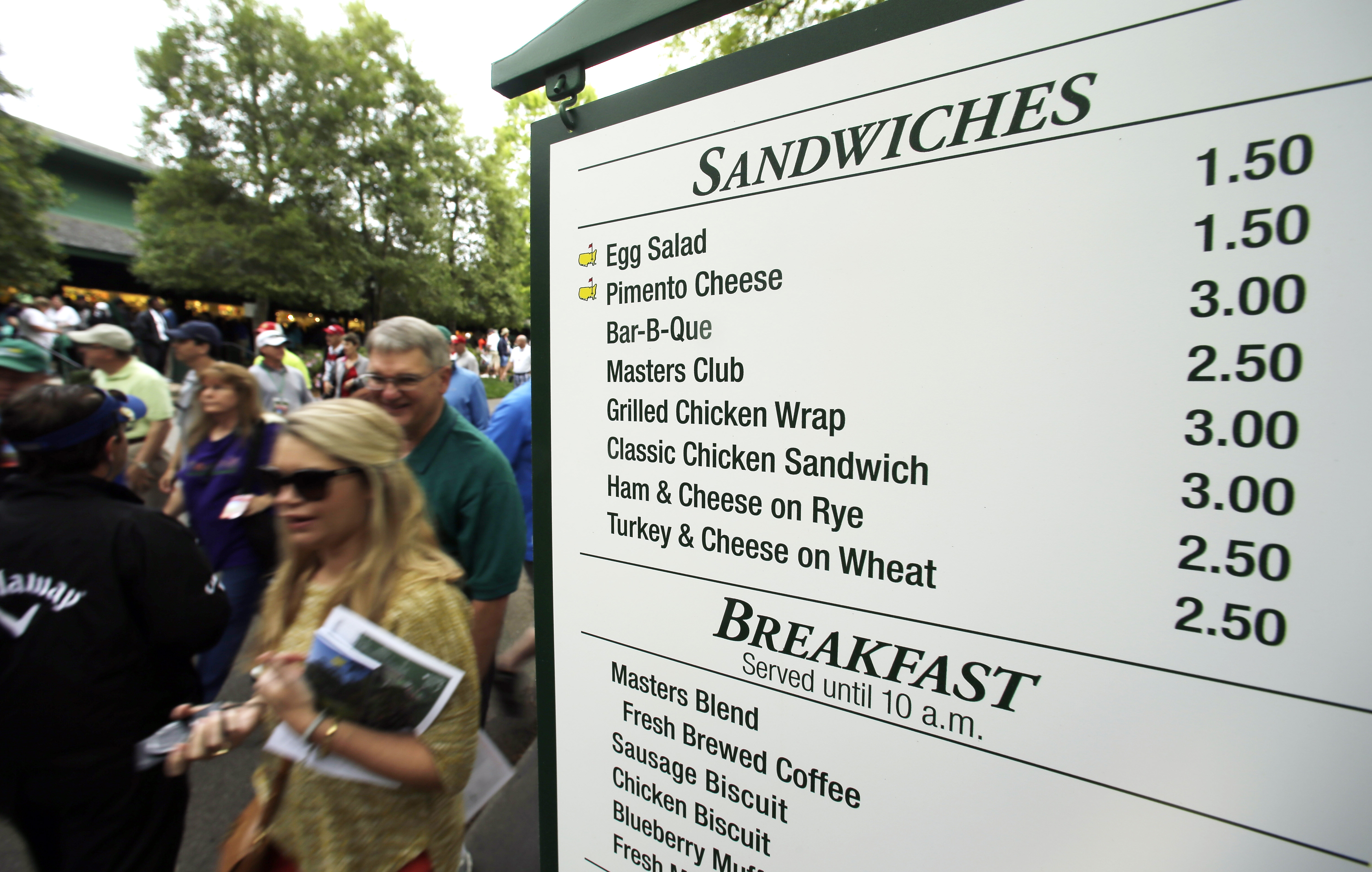 Masters' dining options possibly the best deal in sports