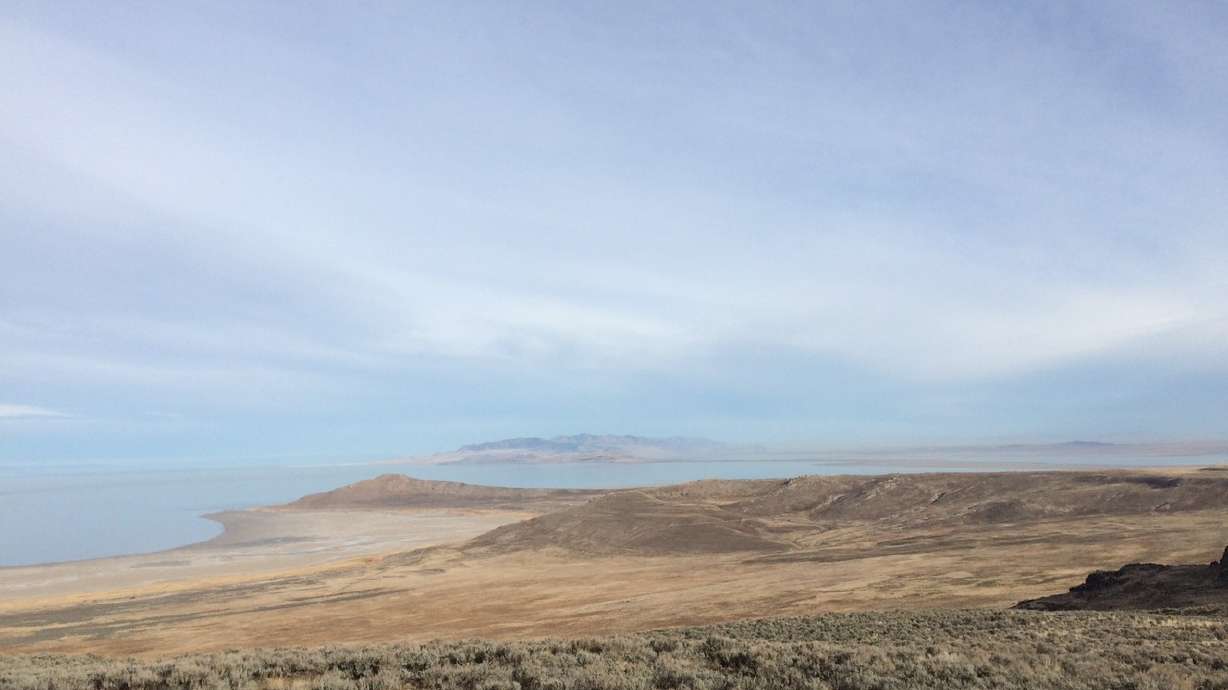 Hiking to the highest point of Antelope Island