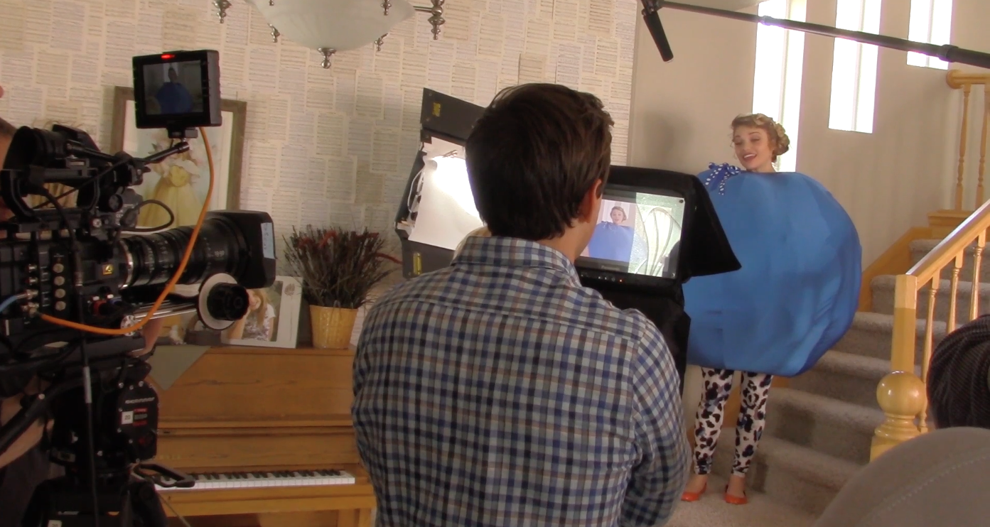 The crew films actress Mallory Everton for a scene in an upcoming sketch about prom.