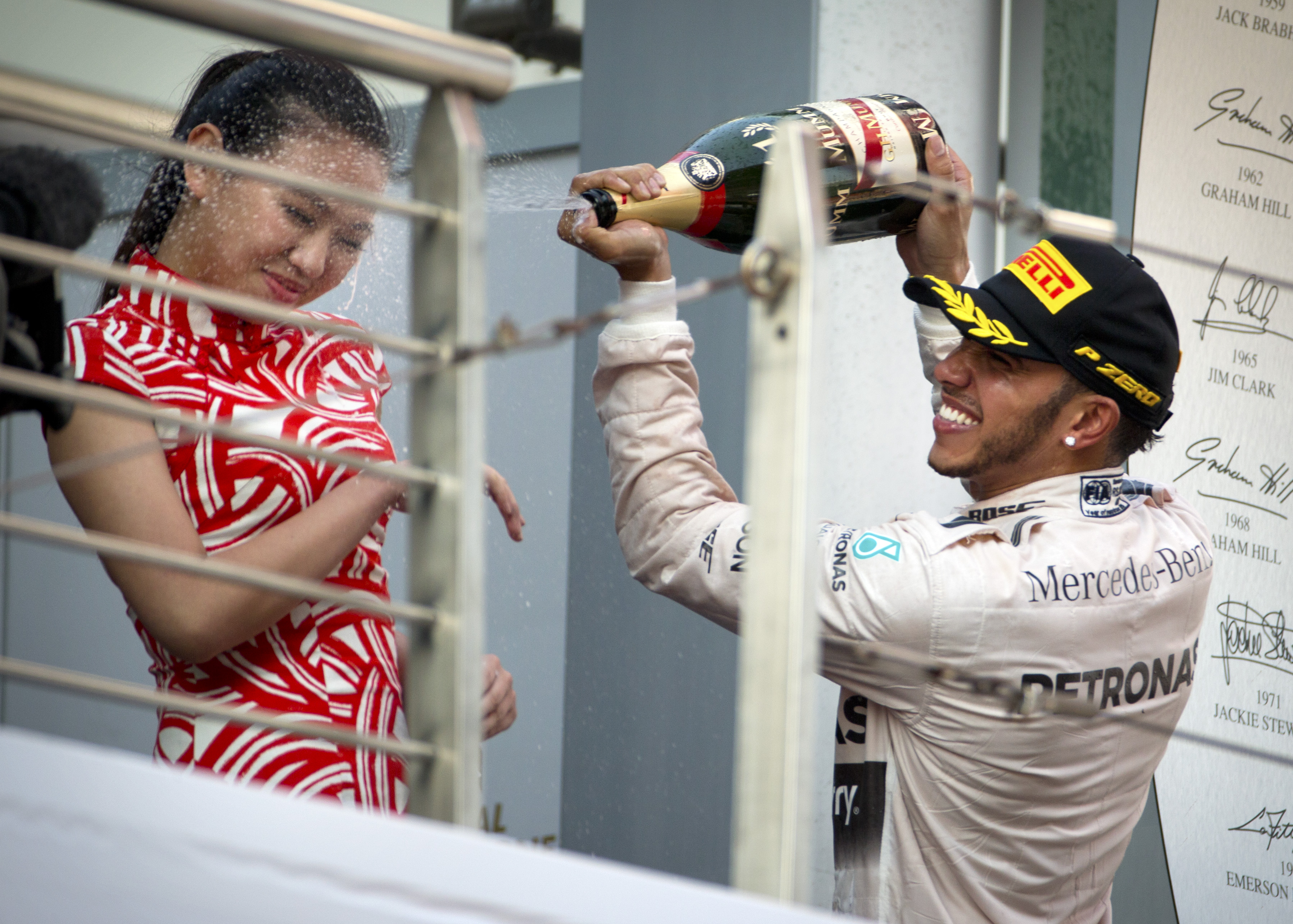 Hamilton defends his Champagne celebration after criticism