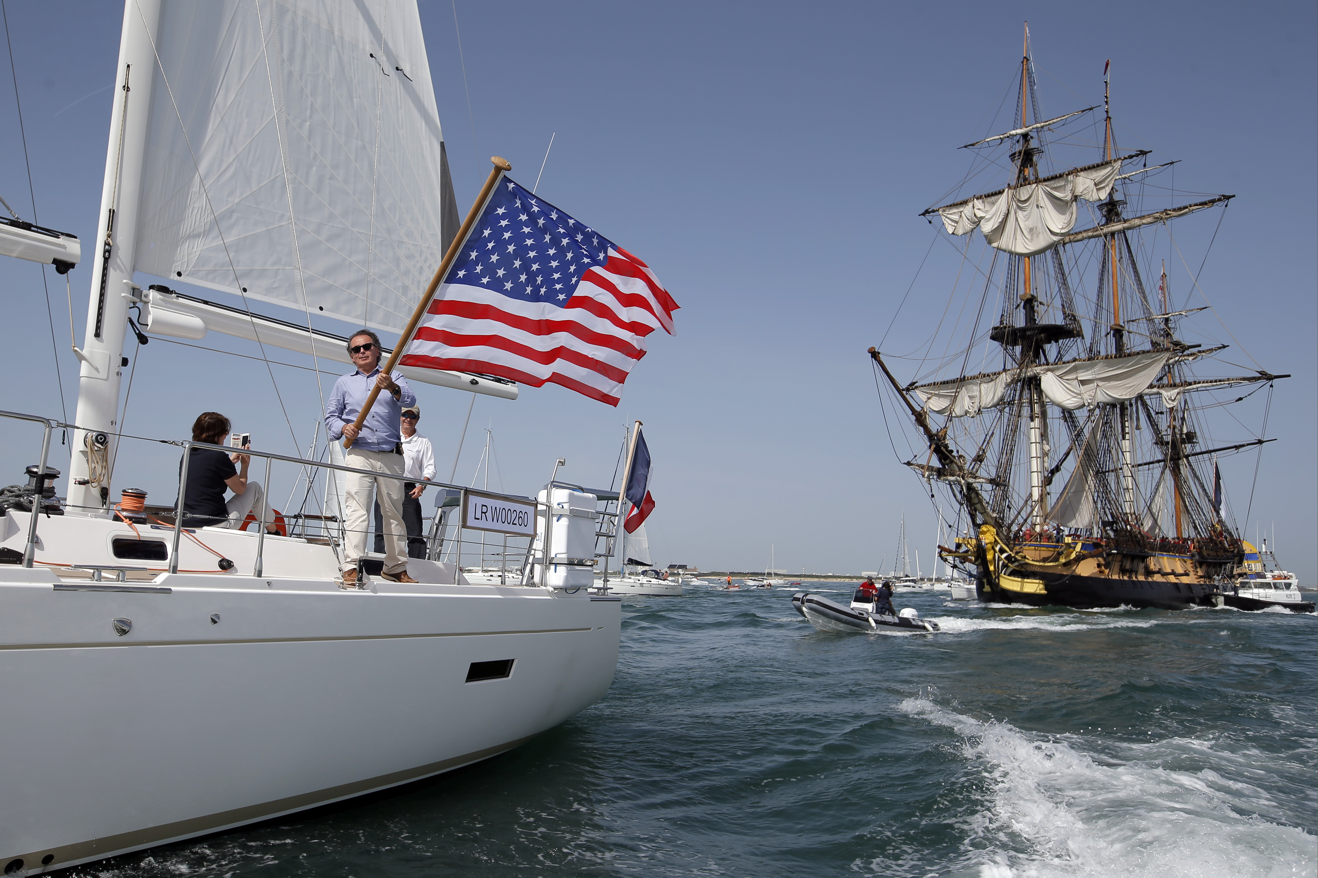 French replica of revolutionary frigate sets sail for Boston