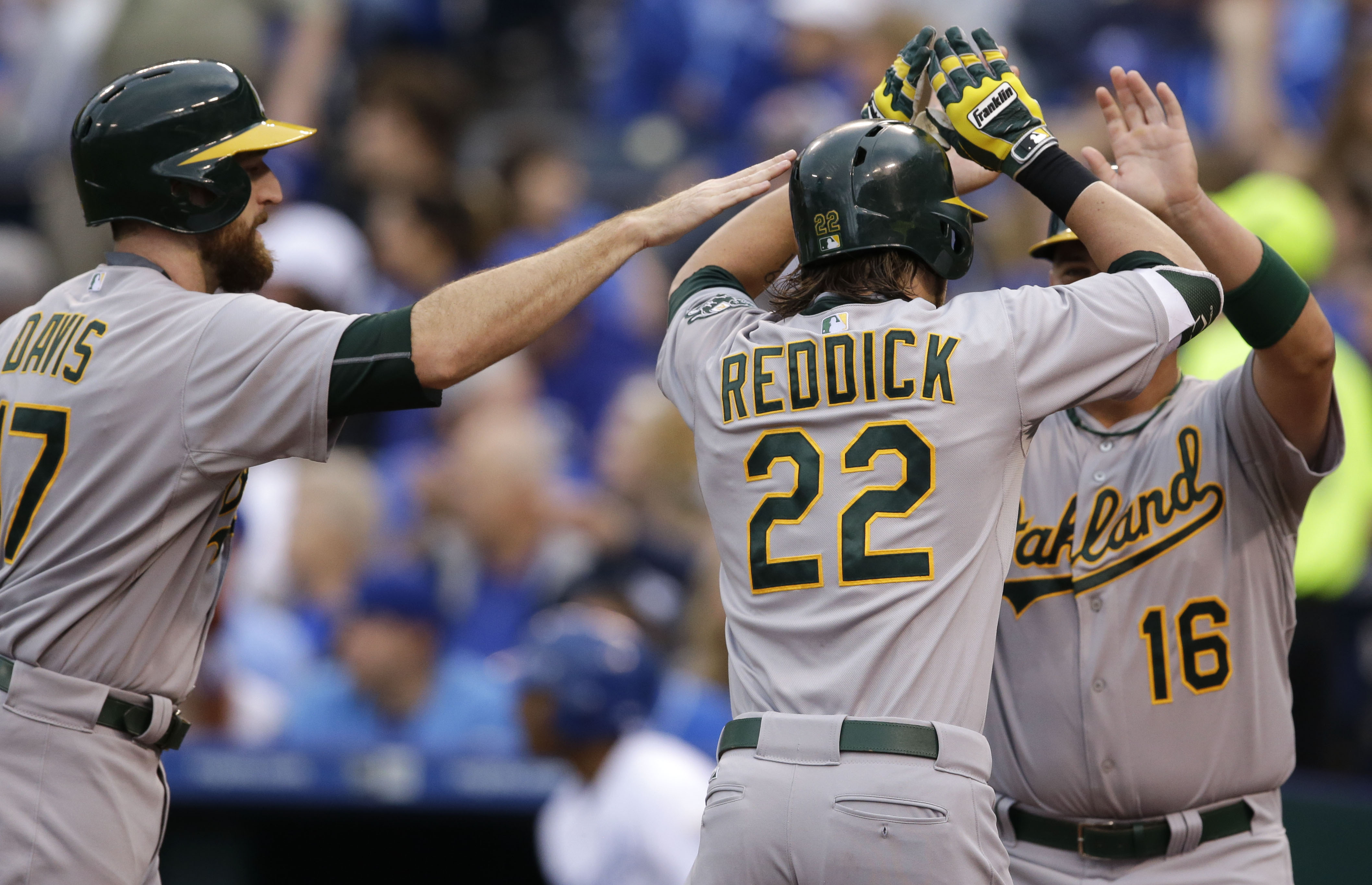 Reddick's 3-run homer sends A's to 5-0 victory over Royals