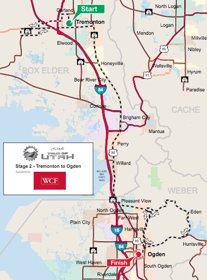 Stage 2: 100.3 miles. Graphic Credit: Tour of Utah