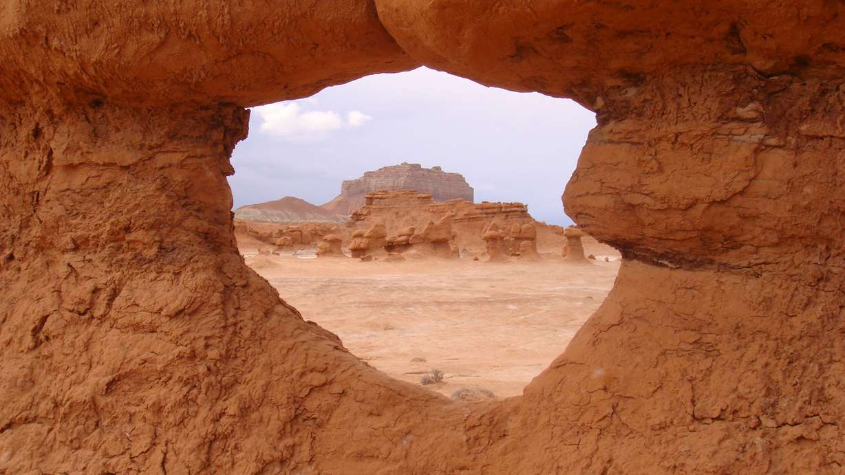 Looking through a window at Goblin Valley State Park (Photo Credit: Adam Provance)