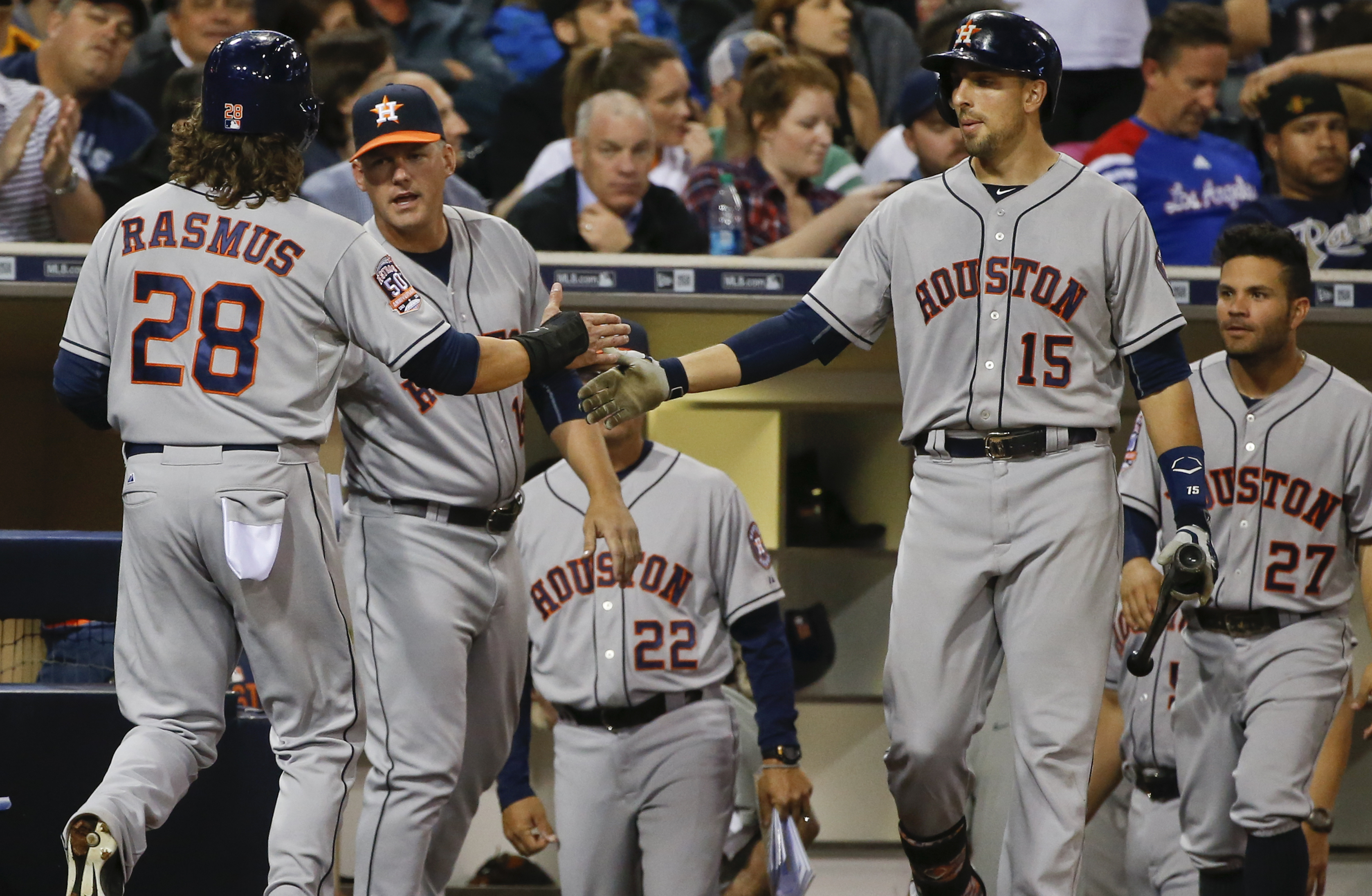 Rasmus drives in 3, Astros beat Padres 9-4 for 4th straight