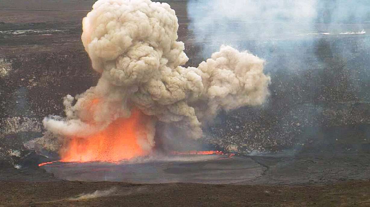 Crater collapse causes lava explosion on Hawaii's Kilauea