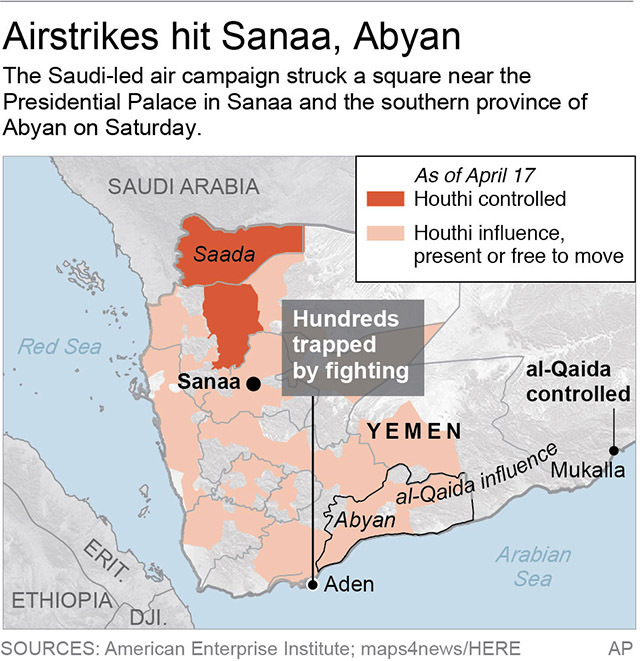 Yemen rebels fire into Saudi Arabia, killing at least 3