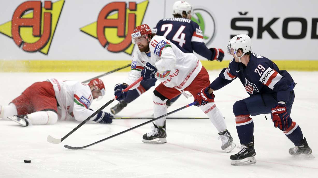 Belarus records first victory over US at ice hockey worlds
