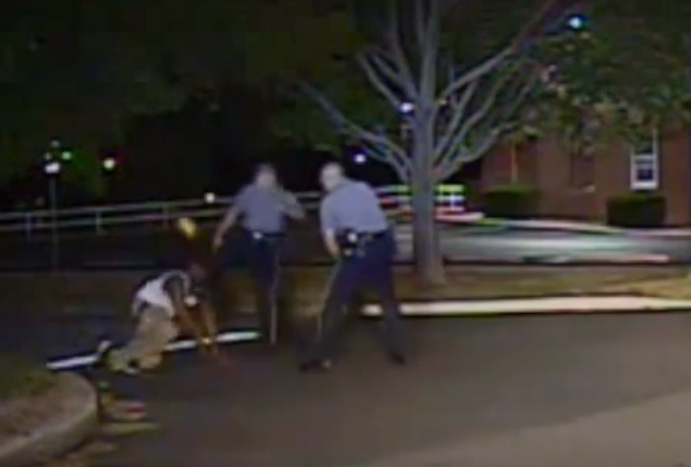 Video shows white officer kicking black man in face