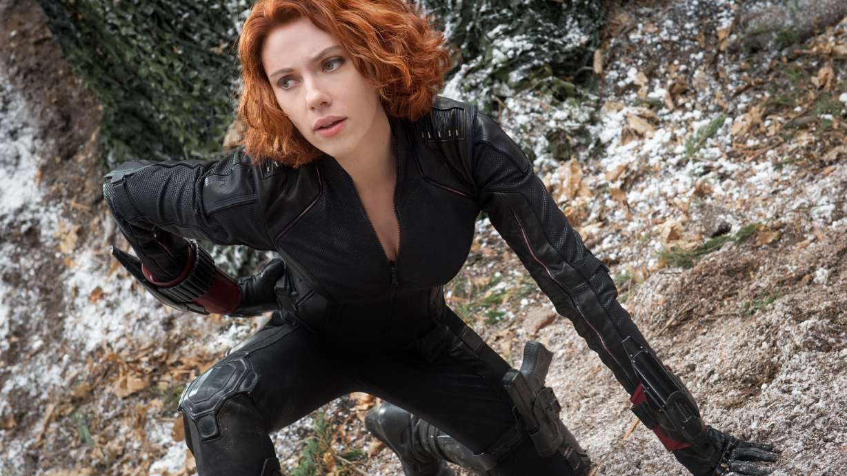 This 2015 photo provided by Disney shows Scarlett Johansson as Black Widow in the Marvel cinematic universe.