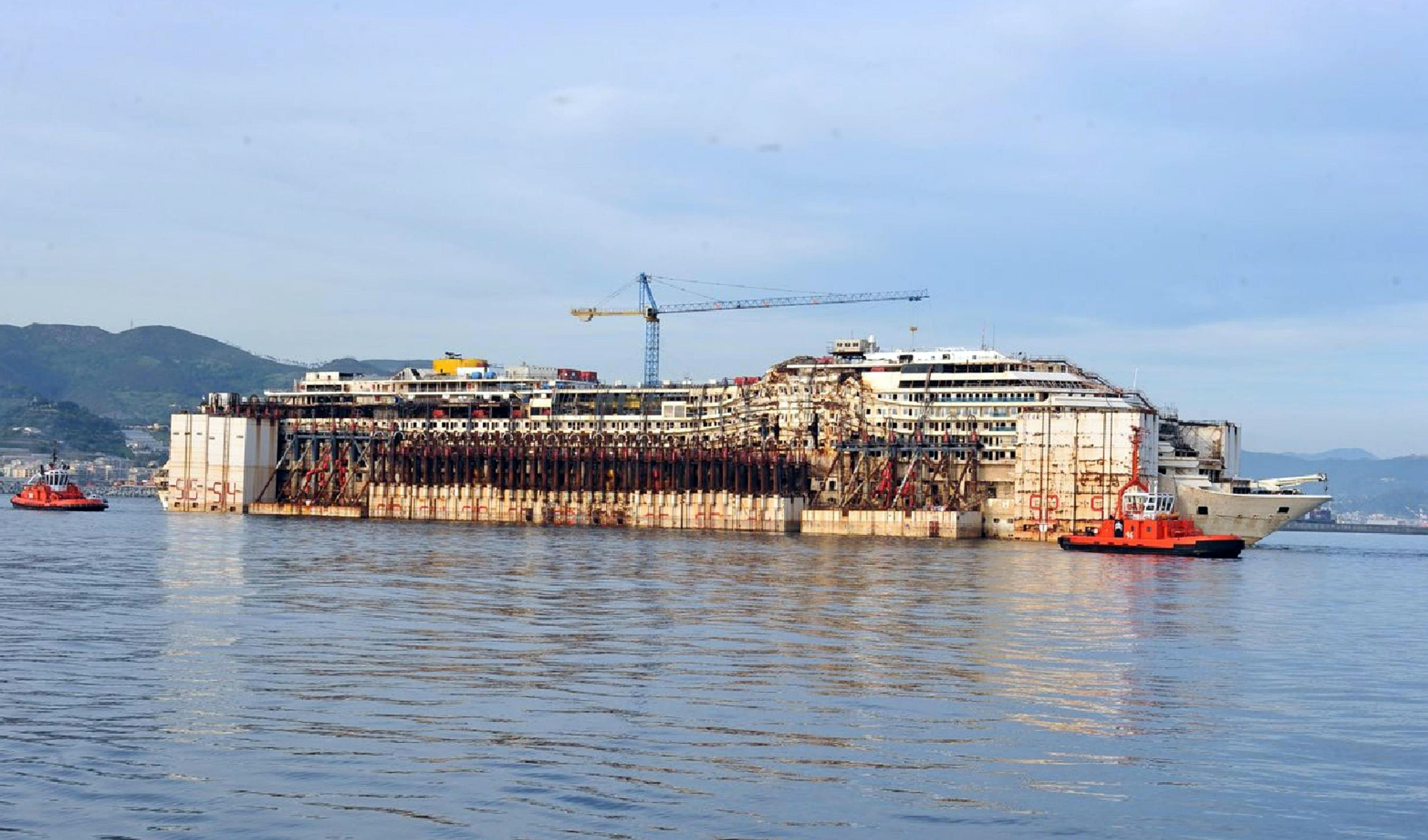 Gutted Costa Concordia cruise ship now ready for scrapping