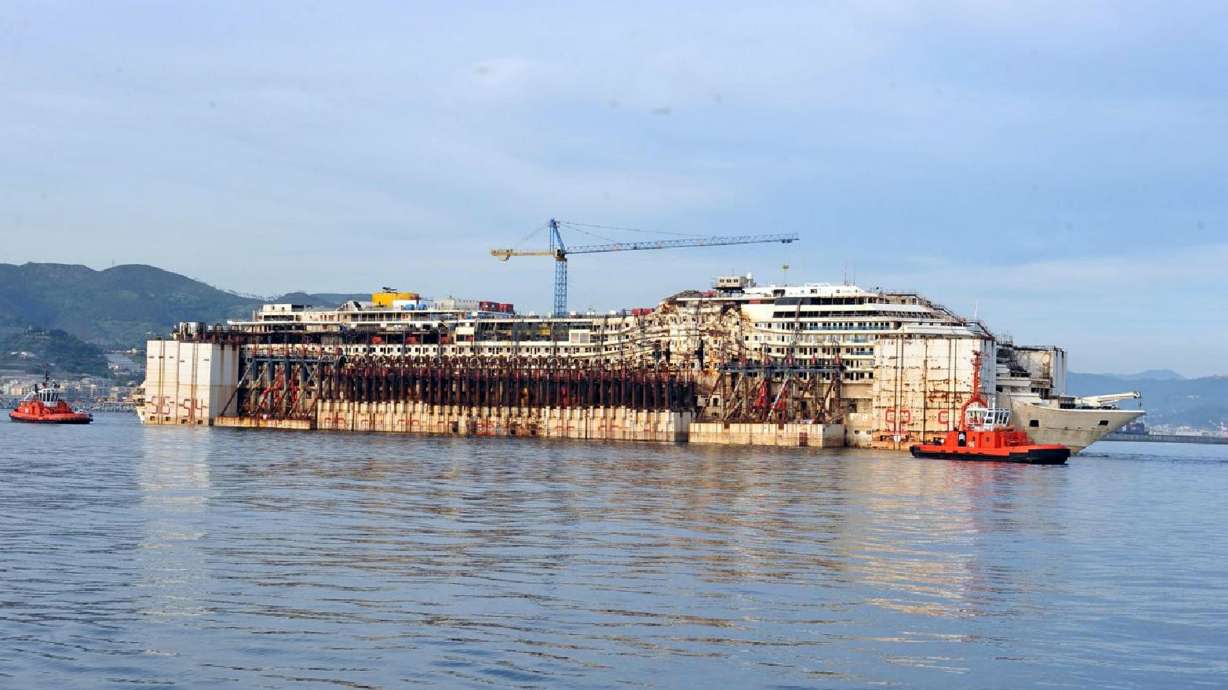 Gutted Costa Concordia cruise ship now ready for scrapping