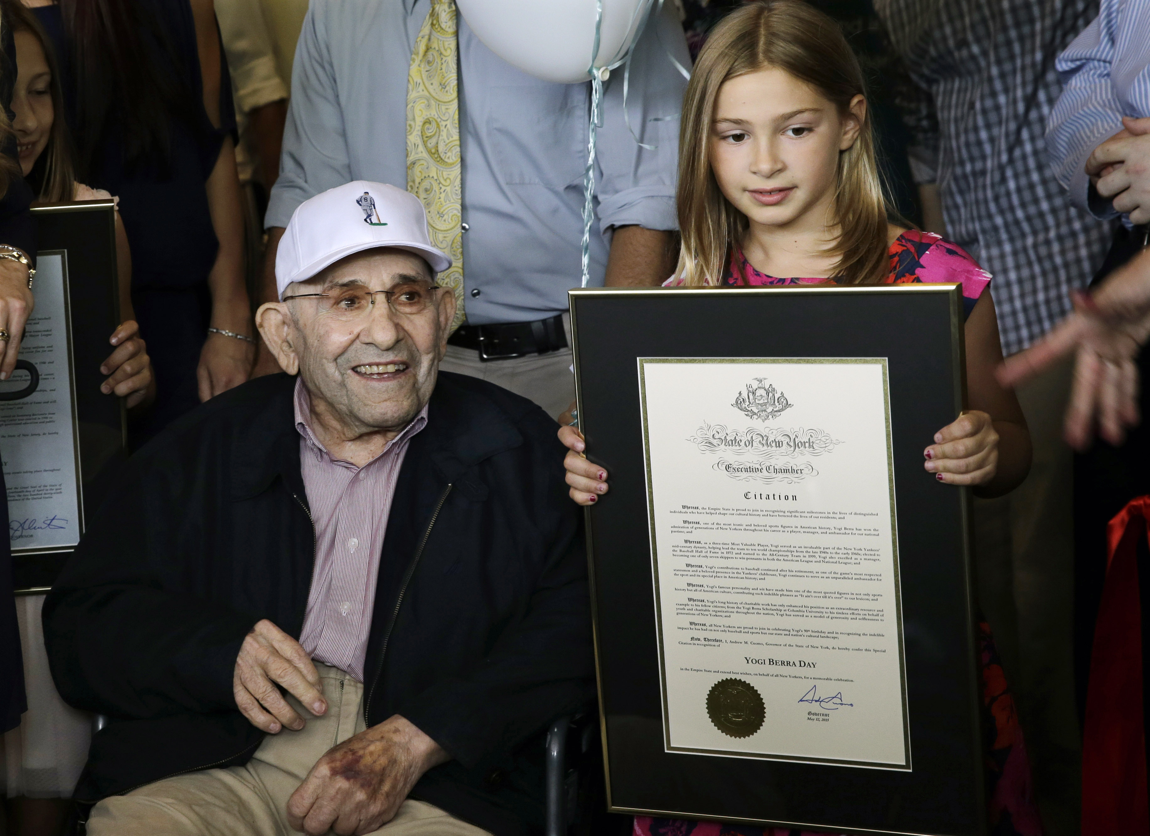 Berra celebrates 90th with return of rings, trophies