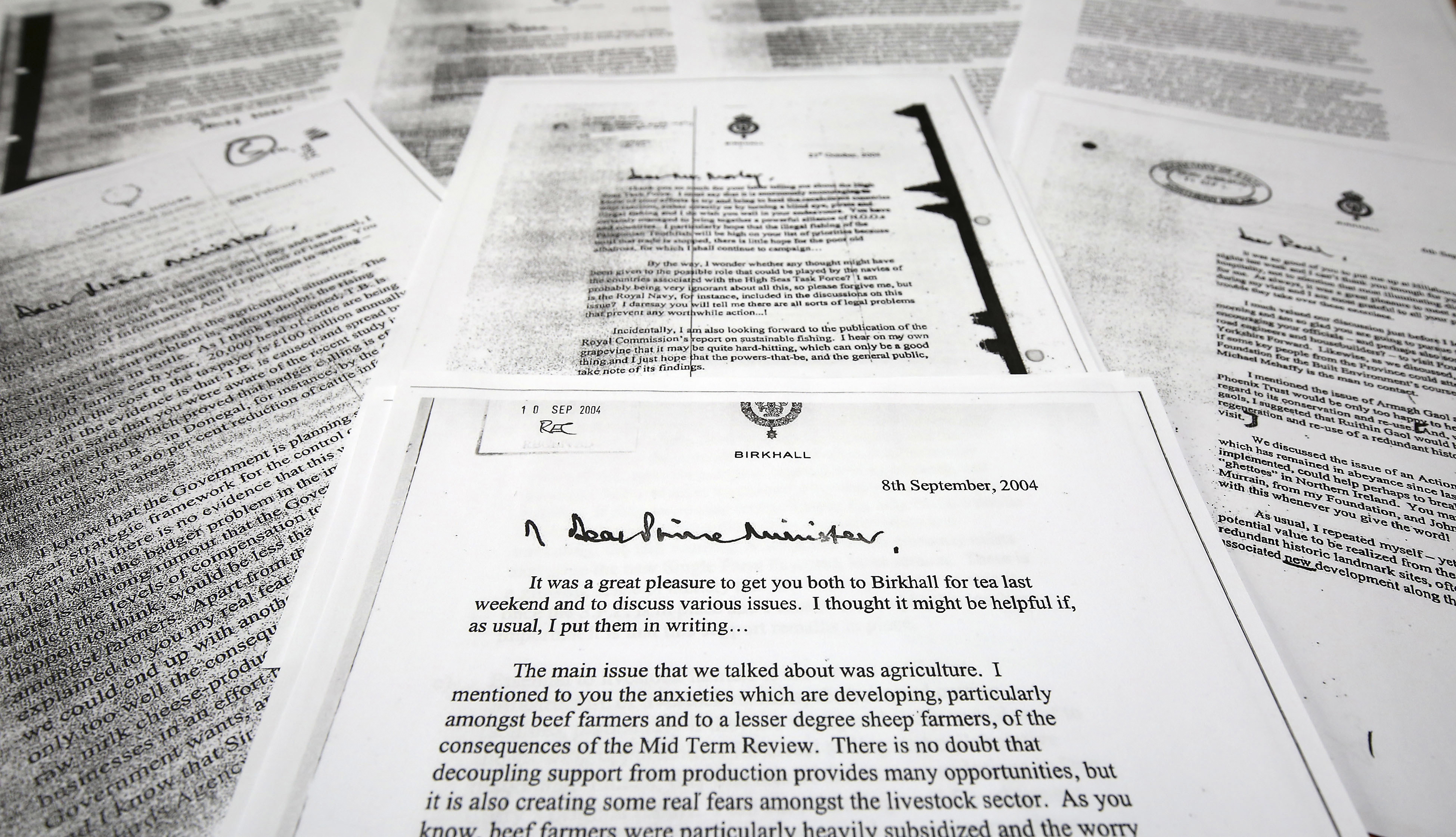 Badgers, beef, fish: Letters show Prince Charles' passions