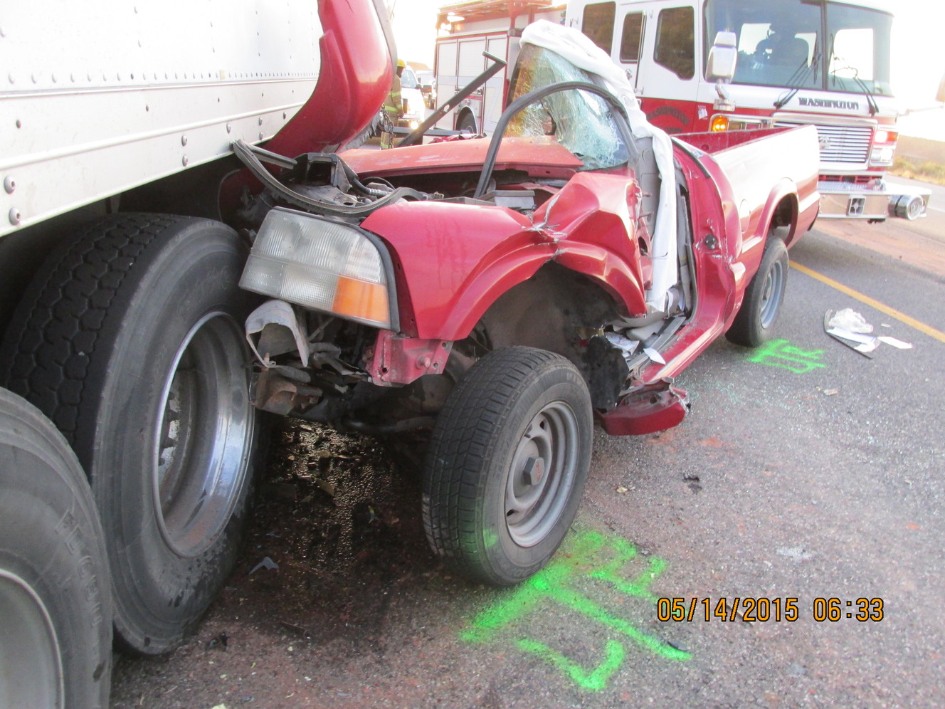 Man seriously injured when SUV strikes parked delivery truck