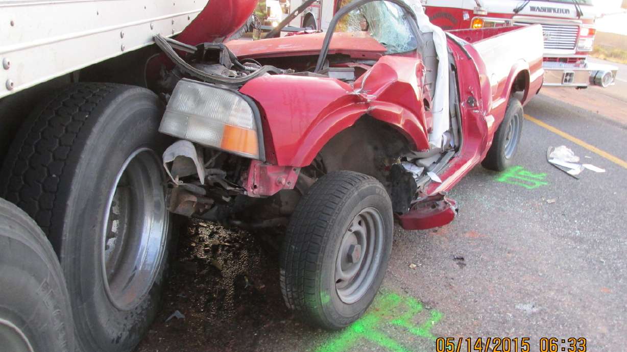 Man seriously injured when SUV strikes parked delivery truck