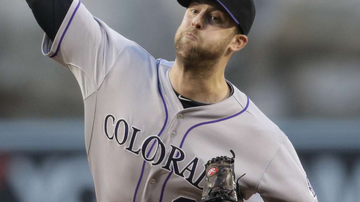 Rockies starter Lyles out after getting hit by Pujols' liner