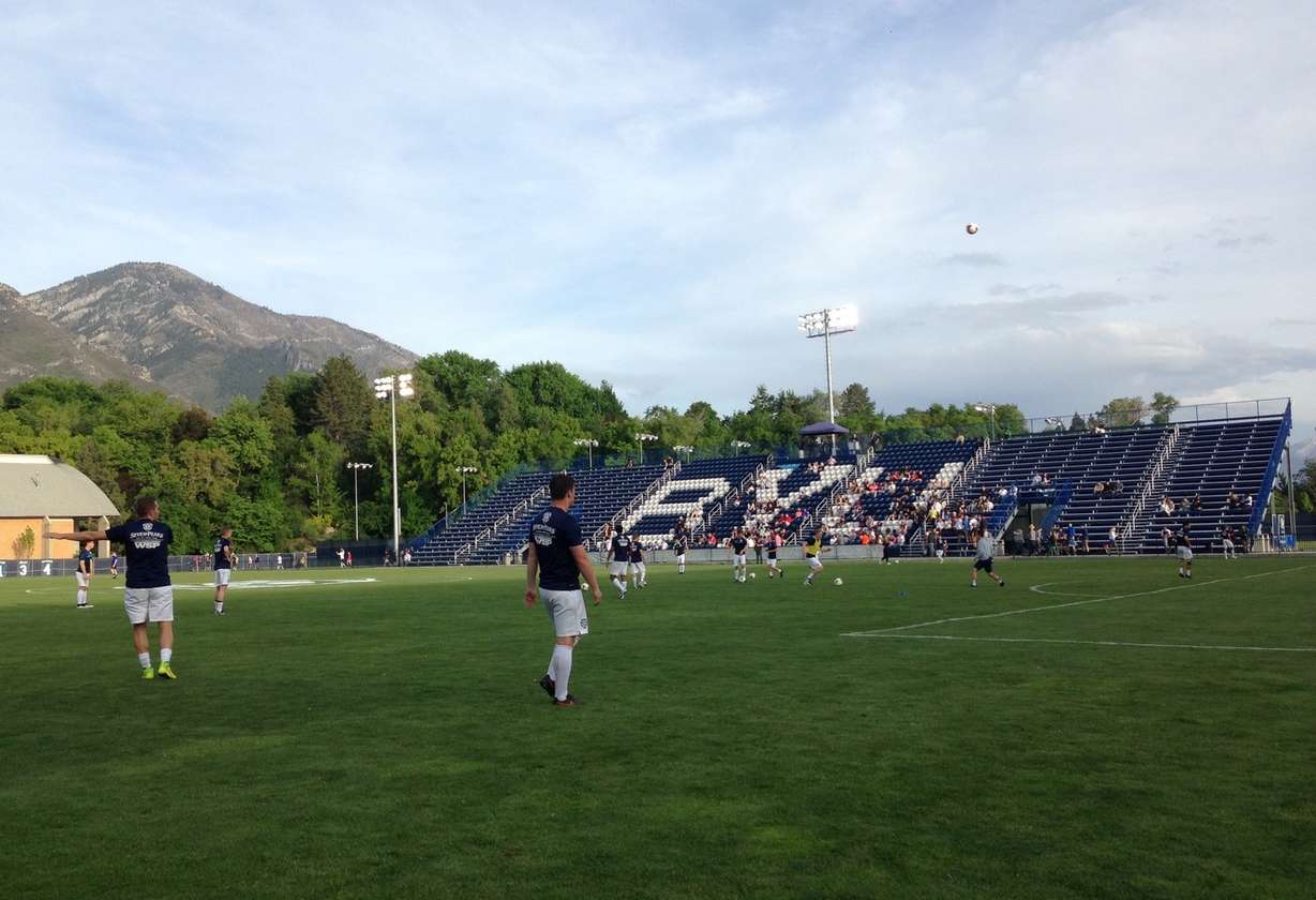 Harpo's FC warms up prior to its match against BYU men's soccer Wednesday, May 13, 2015, at South Field in Provo. Harpo's advanced in the tournament, 4-2, on penalty kicks after both teams finished tied, 0-0. (Photo: KSL.com)