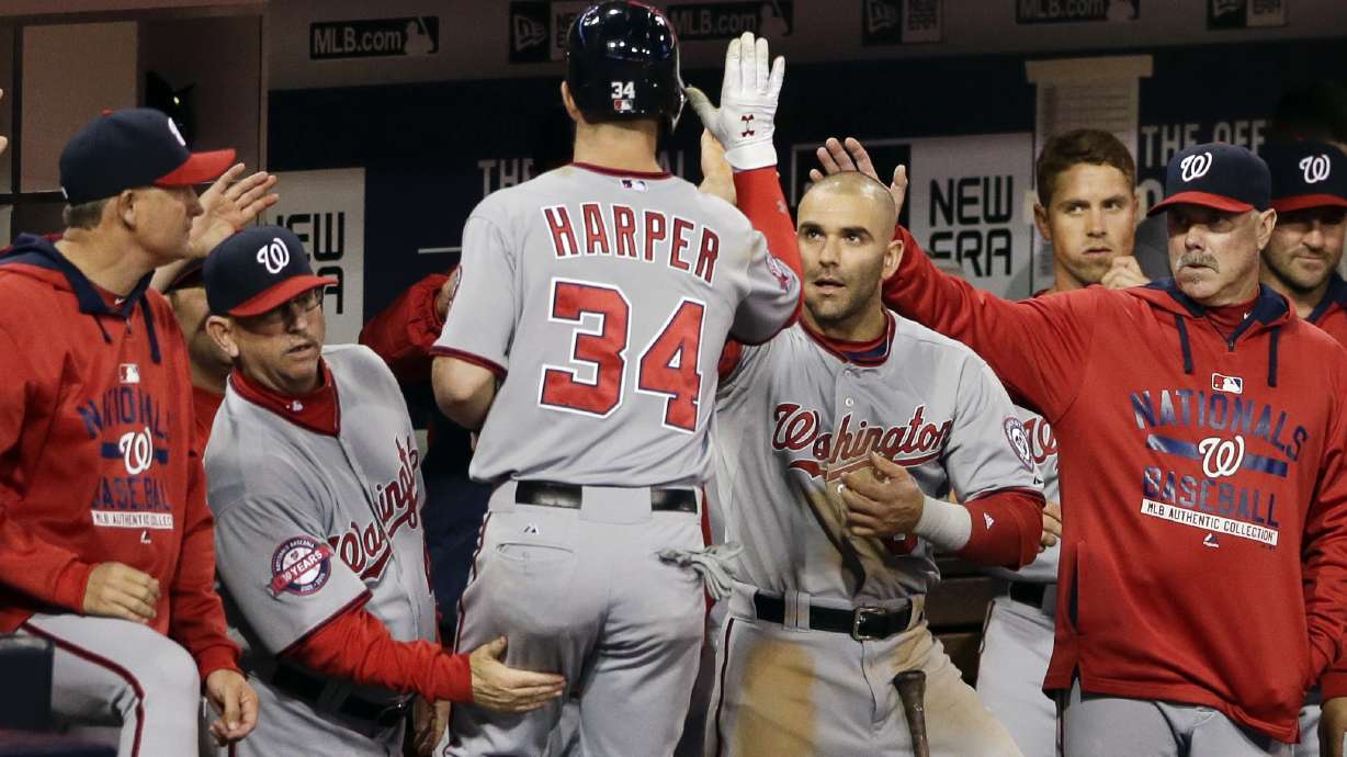 Harper homers, Zimmermann wins again at Petco, 10-0