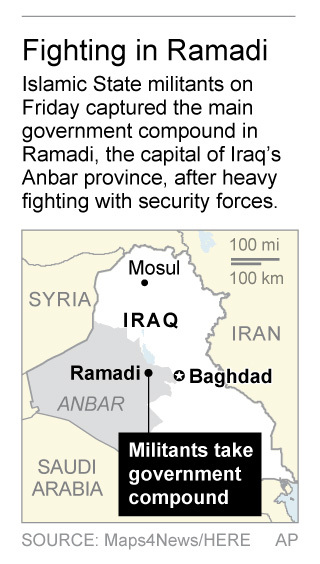 Iraq sends troops to Ramadi, largely held by Islamic State