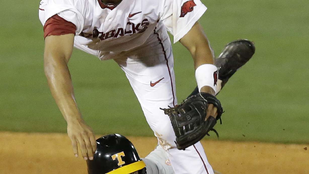Bernal's double in 9th lifts Arkansas over Tennessee 2-1
