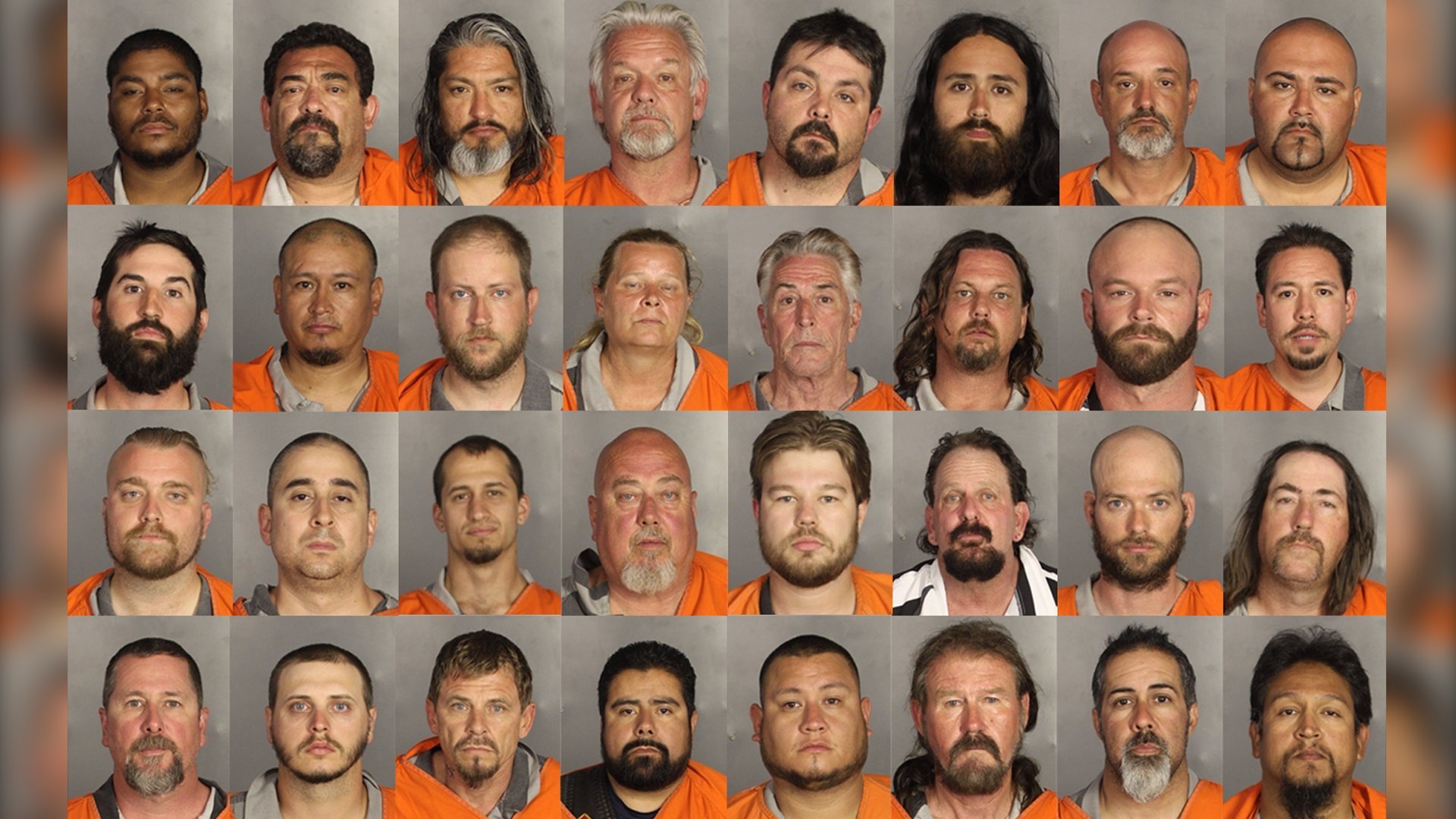 This graphic depicts just a small number of the nearly 200 arrests made following a biker gang-related shooting at a Waco, Texas Twin Peaks restaurant. (McLennan County Sheriff)