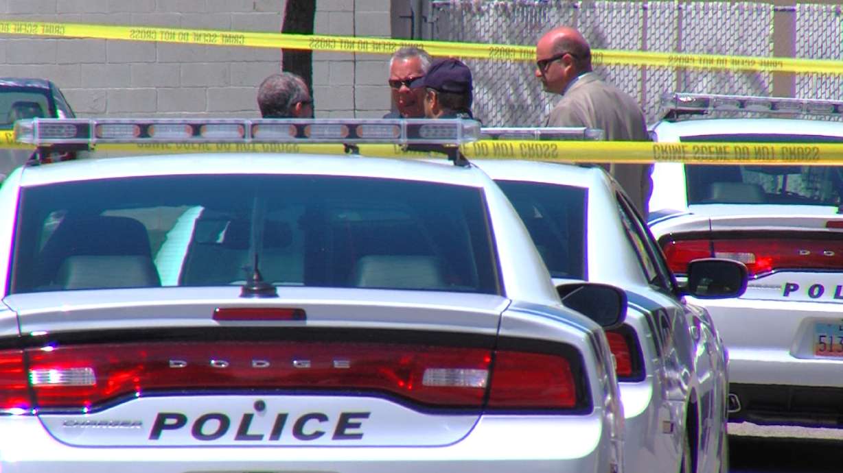 A man armed with a knife was arrested Tuesday after police say he attacked two teenagers at random and two officers who tried to take him into custody.