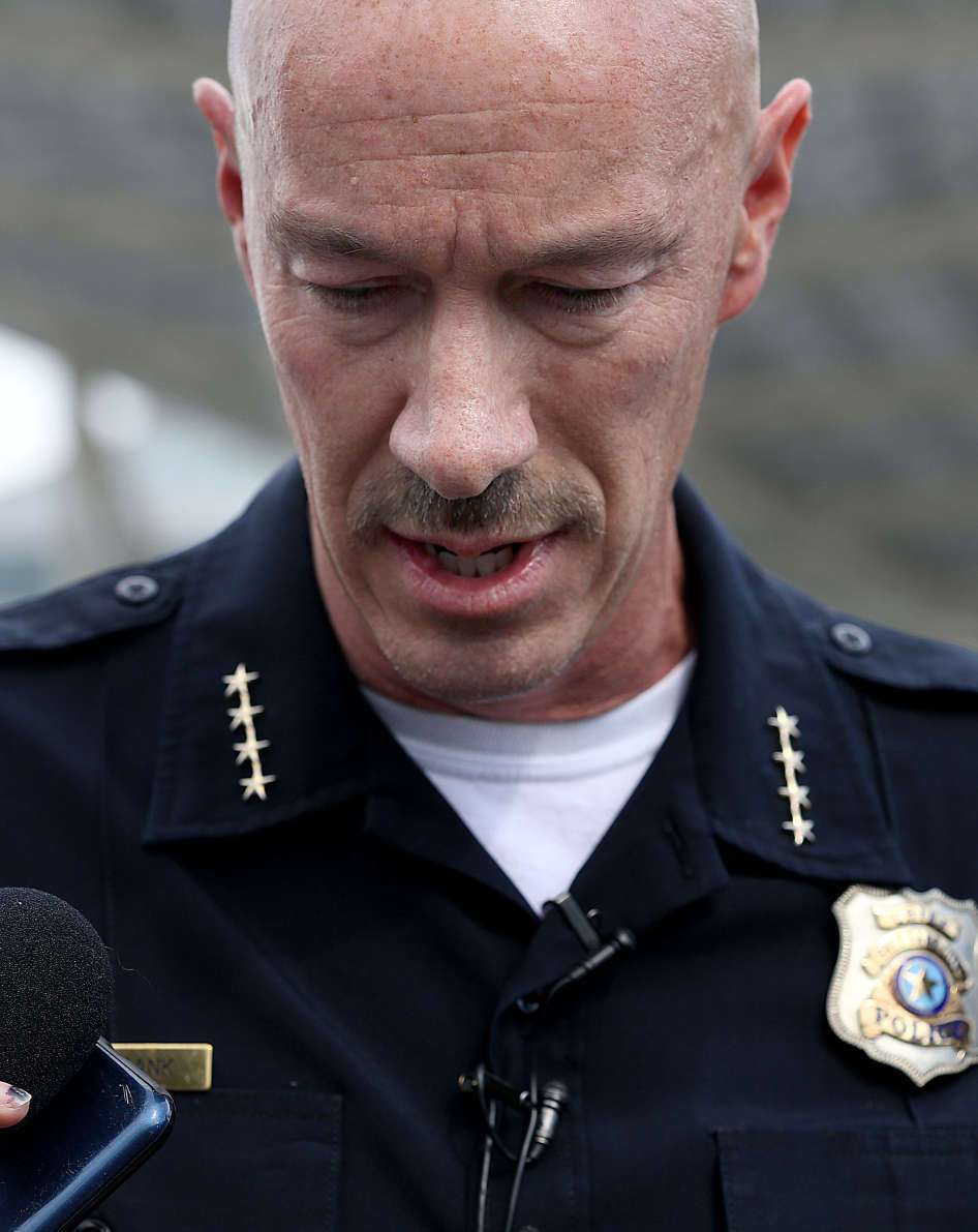Former Salt Lake City Police Chief Chris Burbank speaks to the media about his resignation at the Public Safety Building in Salt Lake City on Thursday, June 11, 2015. (Laura Seitz/Deseret News)