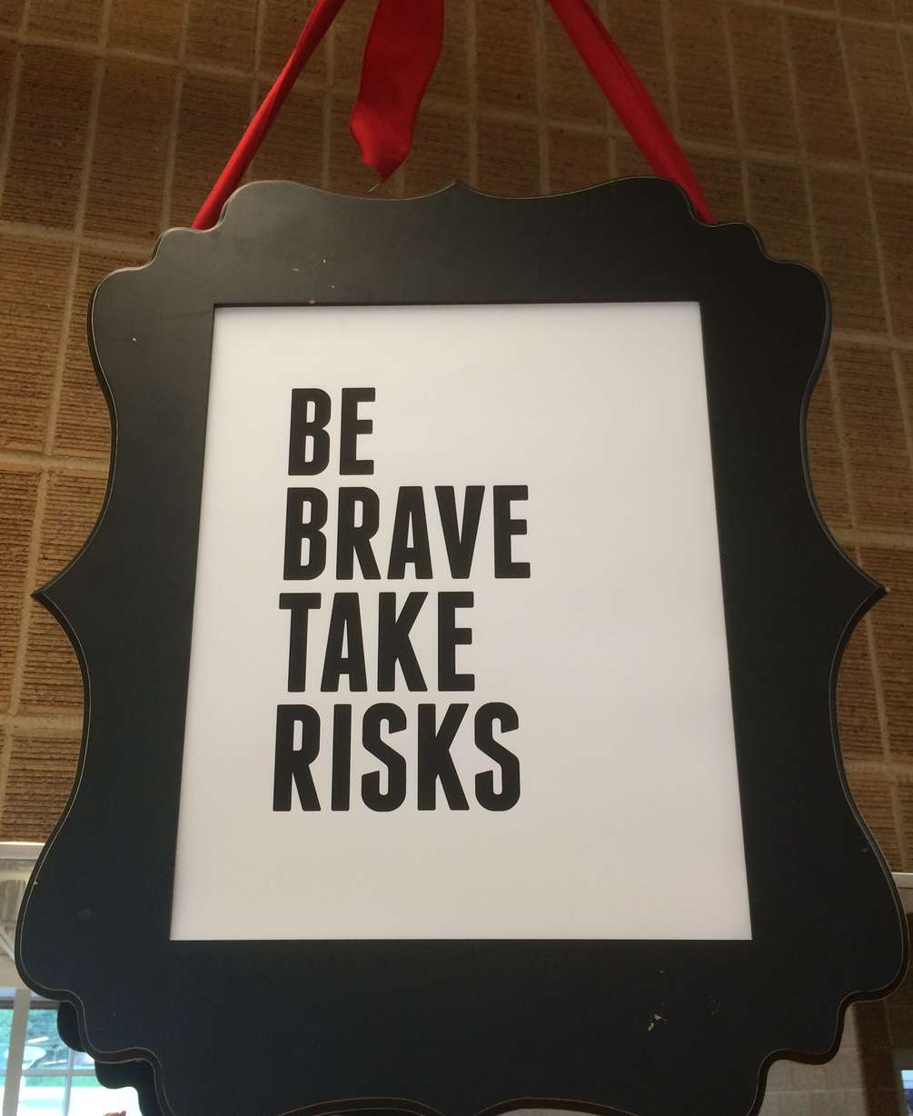 A sign hangs at the Jazz Dancer Boot Camp.