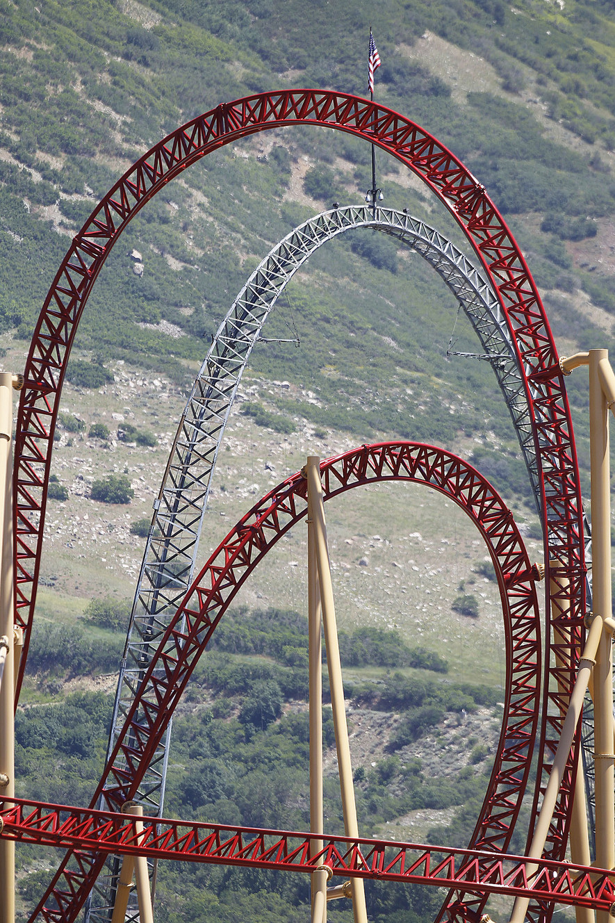 The new Cannibal roller coaster runs at Lagoon in Farmington, Thursday, June 18, 2015. (Photo: Chris Samuels, Deseret News)