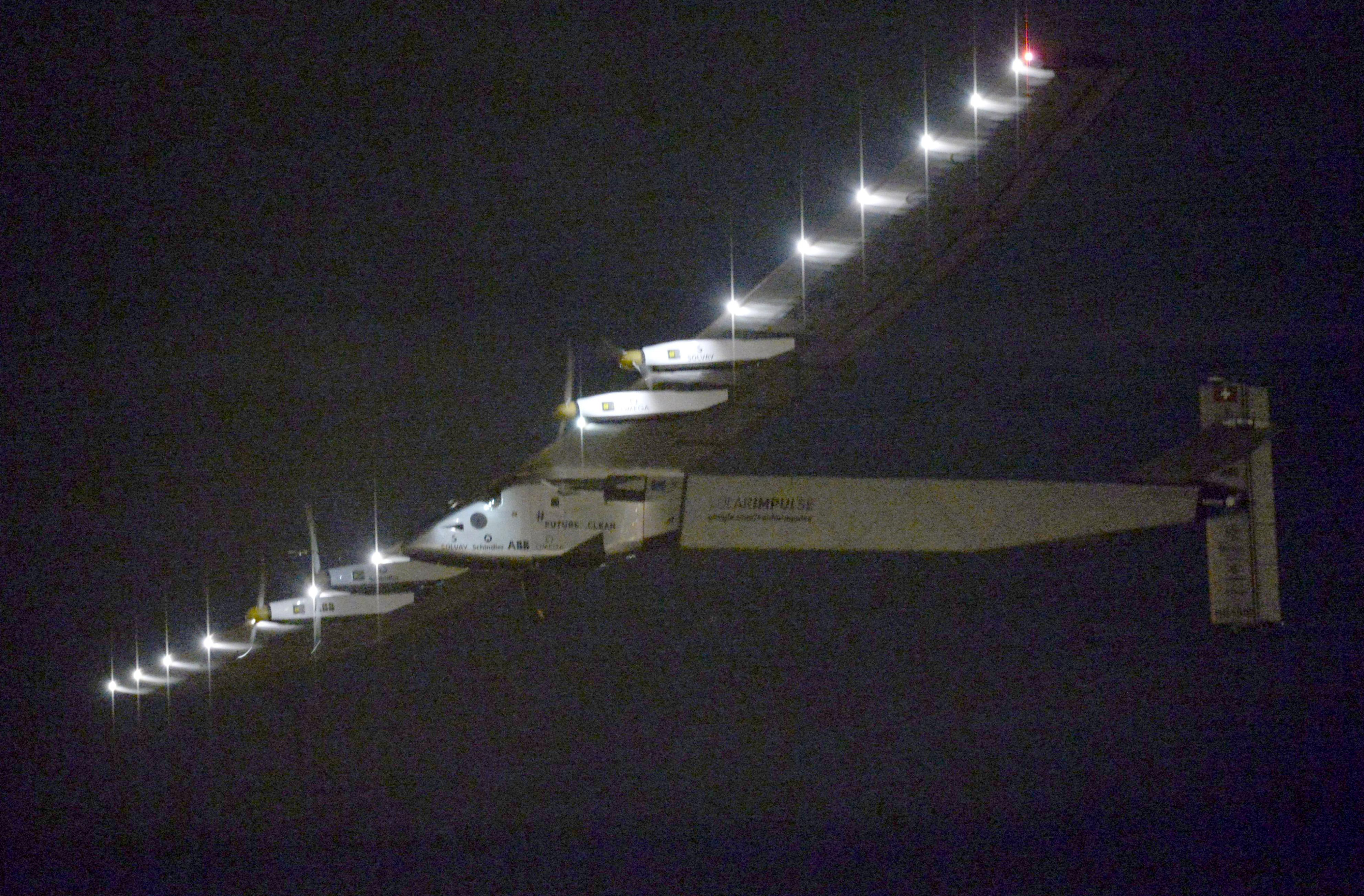 Solar Impulse plane en route to Hawaii from Japan